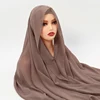 Hijab instantané en mousseline de soie avec boucle magnétique, couleur unie, écharpe musulmane pour femme, Turban islamique, bandeau à la mode, châle, nouvelle collection