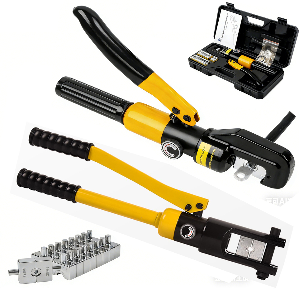 Hydraulic Crimping Plier with Dies Manual 8T Cable Terminal Crimping Tool Copper Aluminum Cable Terminal Cold Pressing Tools