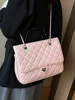 Fashion Diamond Lattice Backpacks for Women Solid Color All-Match Chains Two Shoulder Bag Student Commuter Handbags 4