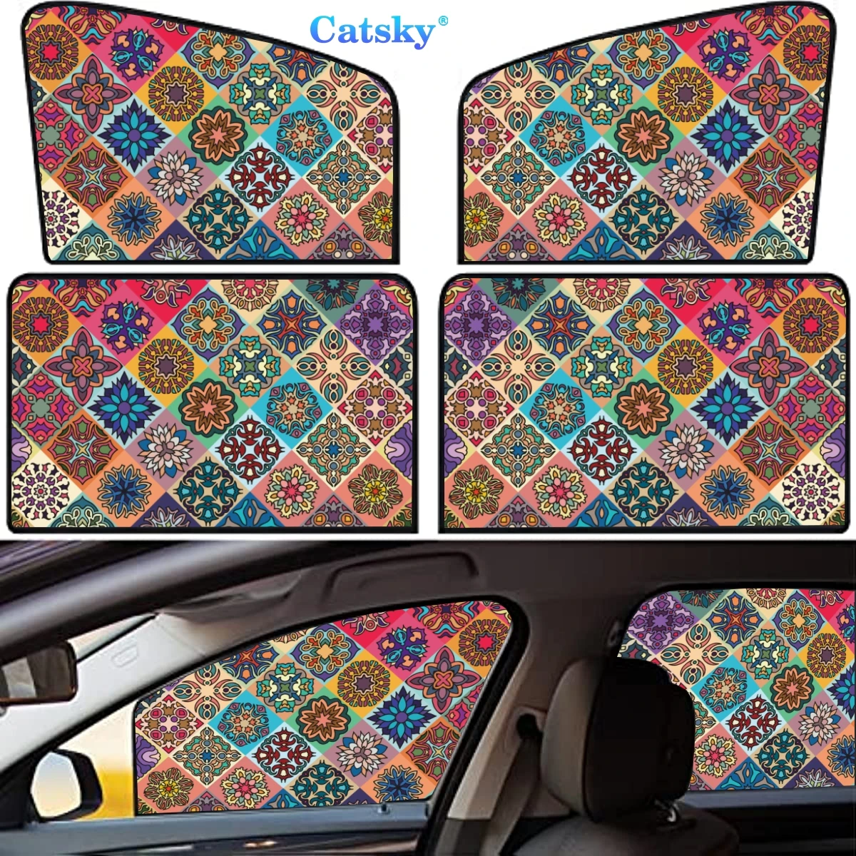 

4 Pieces Privacy Car Window Sun Shades Magnetic Blackout Car Window Covers Car Curtains Car Window Sun Shades Covers Auto