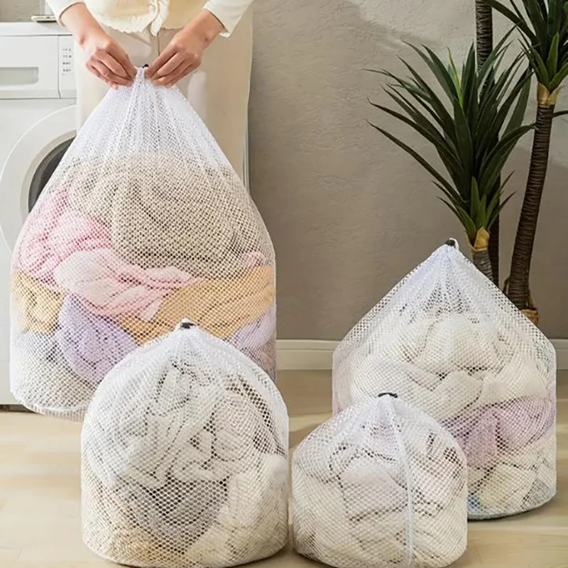 Big Size Large Washing Laundry Bag Mesh Organizer Net Dirty Bra Socks Underwear Shoe Storag Wash Machine Cover Clothes 2