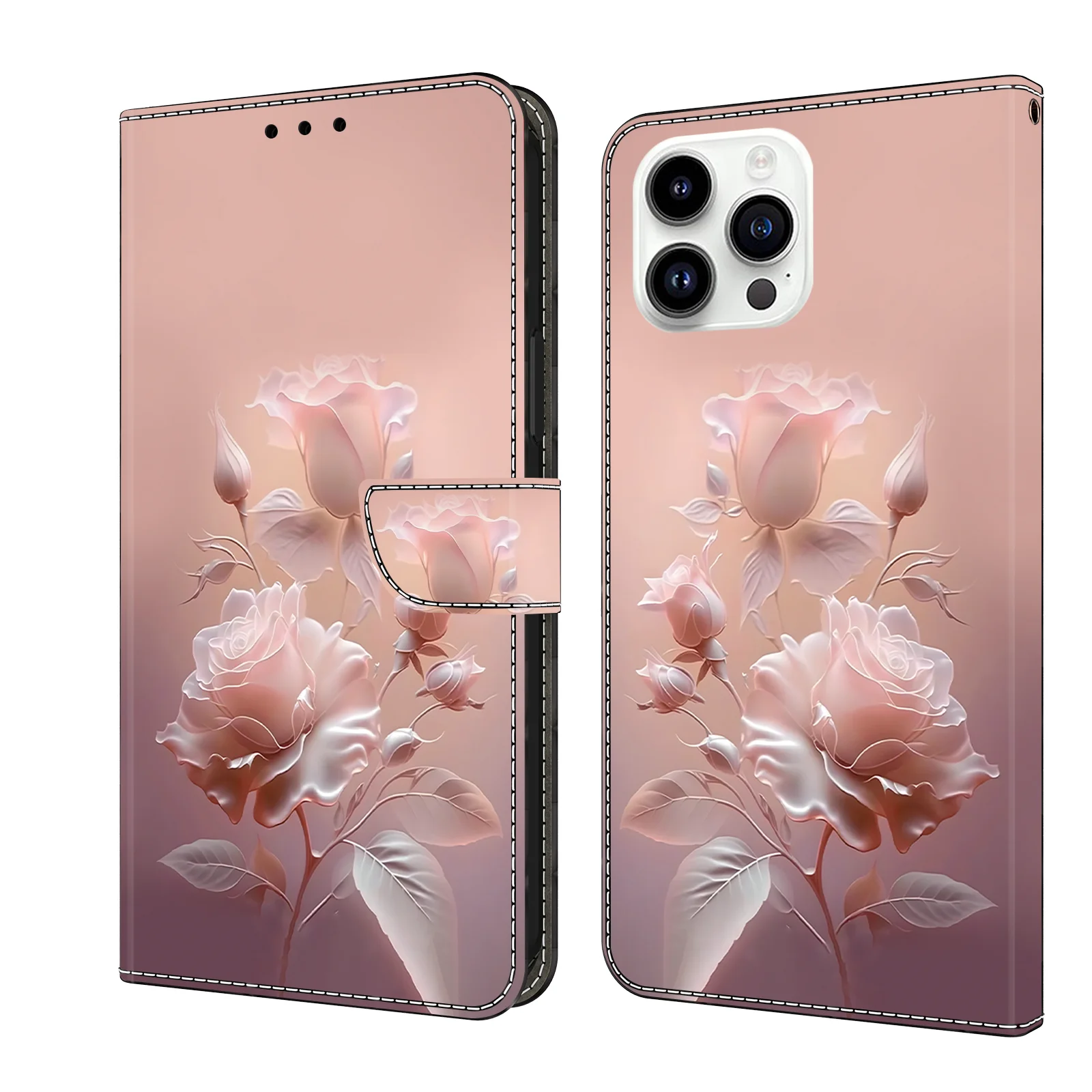3D Pattern Leather Flip Wallet Case Cover