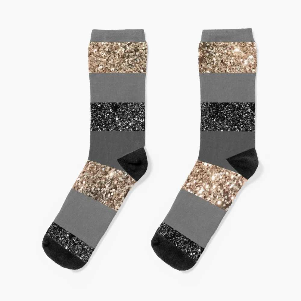 

Gold Glitter Glam Stripes #2 (Faux Glitter) #shiny #decor #art Socks short socks Stockings man Men's Socks Luxury Women's