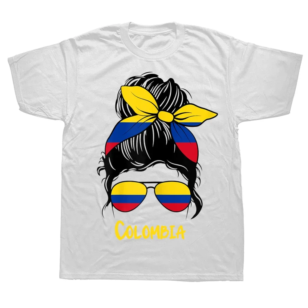 Lustige Colombiana T-Shirts mit kolumbianischen Mädchen-Motiven aus Baumwolle, Streetwear, kurzärmelig, Geburtstagsgeschenke, T-Shirt, Herrenbekleidung