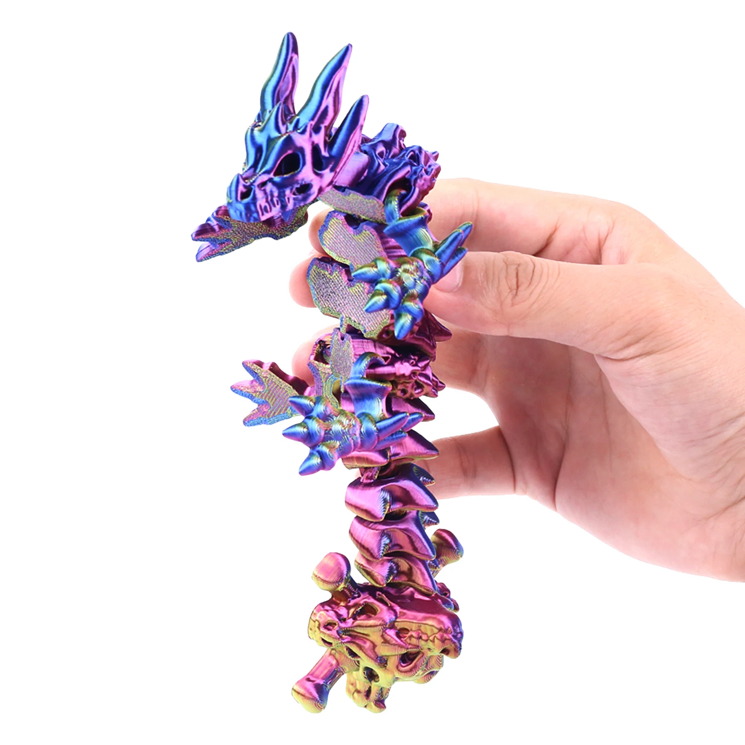 3D gemstone dragon colorful decoration can swing multi head dragon creative figurine trendy play 3