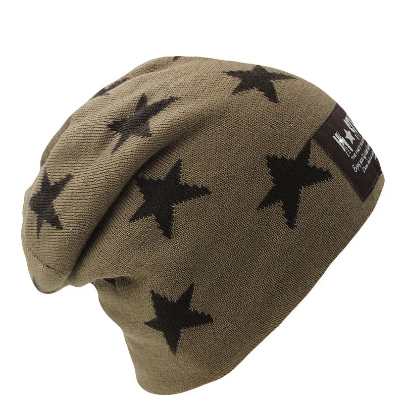 Neue Mode Sterne Breanie Männer Warme Winter Hut Schnee Frauen Bunte Schwarz Beanie Outdoor Casual Stricken Hüte Motorhaube Casual Gorras