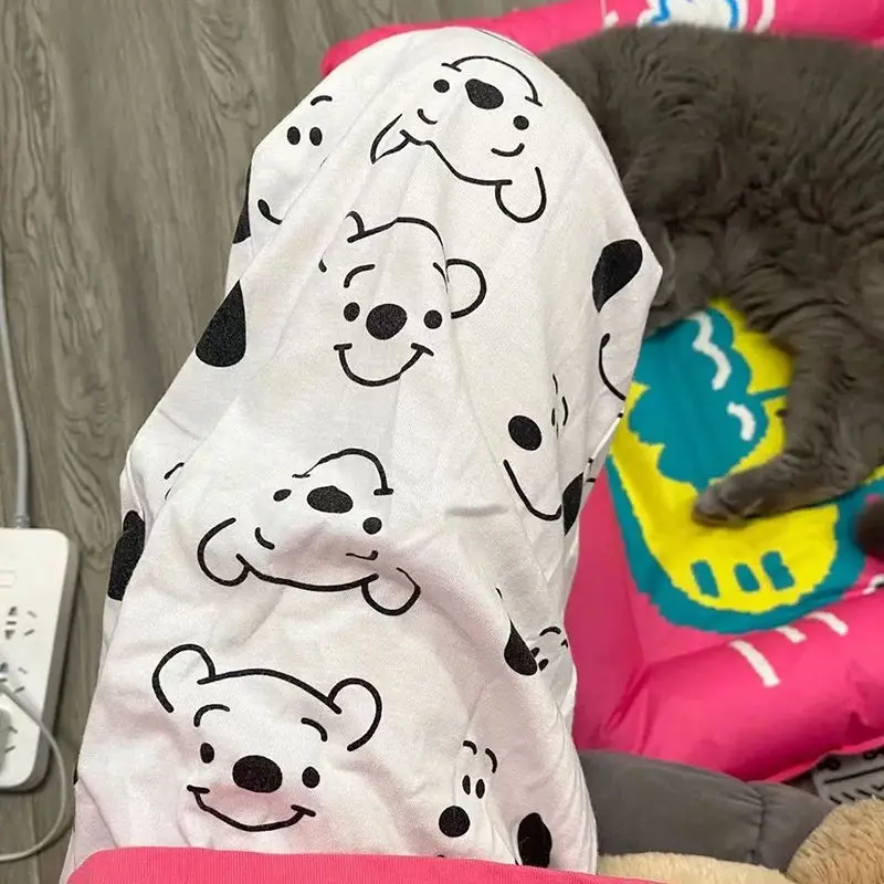 Fleece Pajama Pants Disney Cartoon Toy Story Women Long Sleeve Kawaii Print Soft Loose Winnie The Pooh