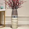 Nordic Style Ceramic Vase Dried Flower Aesthetic Ikebana Modern Floor-standing Vase White Vase Design Vazen Home Decoration FYVS 1
