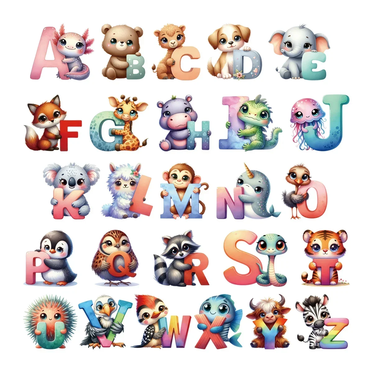 Niedlichen Tier Alphabet Patch auf Kleidung A-Z Buchstaben Patch DIY Handwerk liefert neue wasch bare Kleidungs stück Zubehör DIY Wärme übertragung