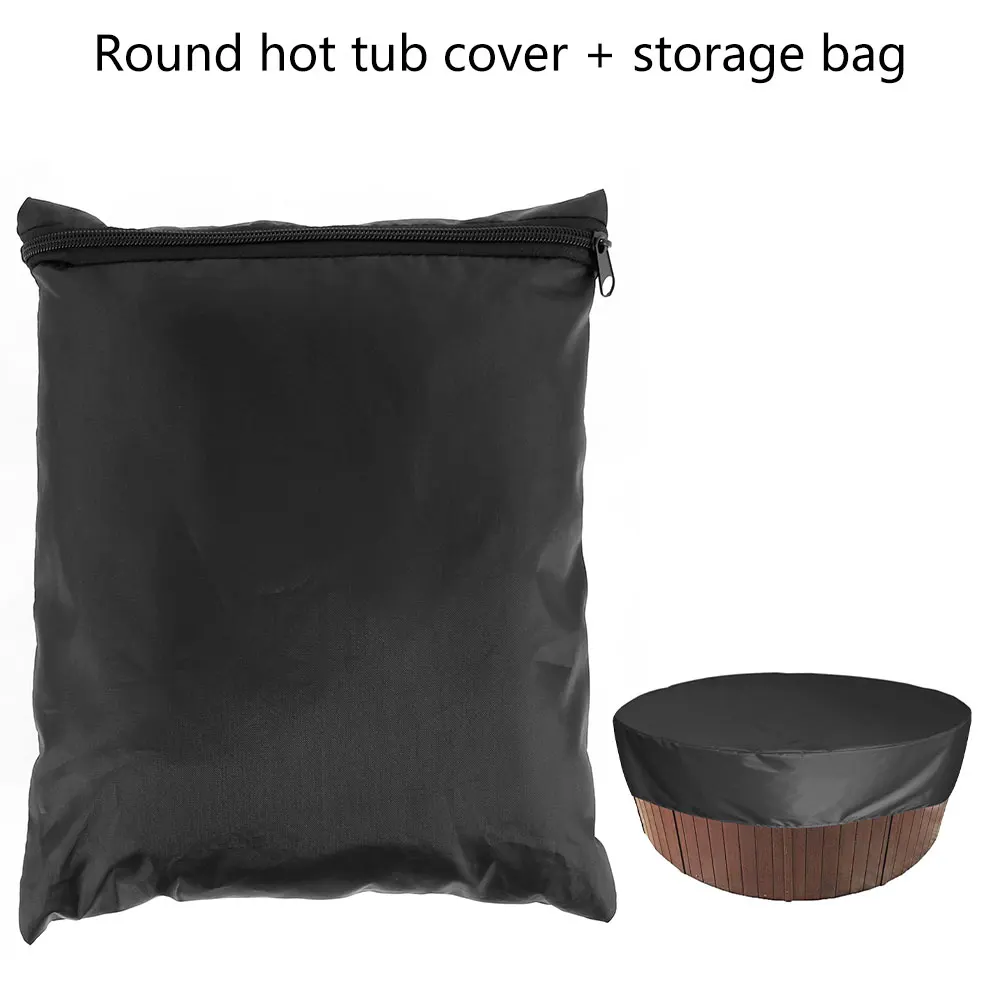 Round Bathtub Cover Outdoor Anti-UV Protector Spa Hot Tub Dust Cover Foldable Dustproof Waterproof Covers Swimming Pool
