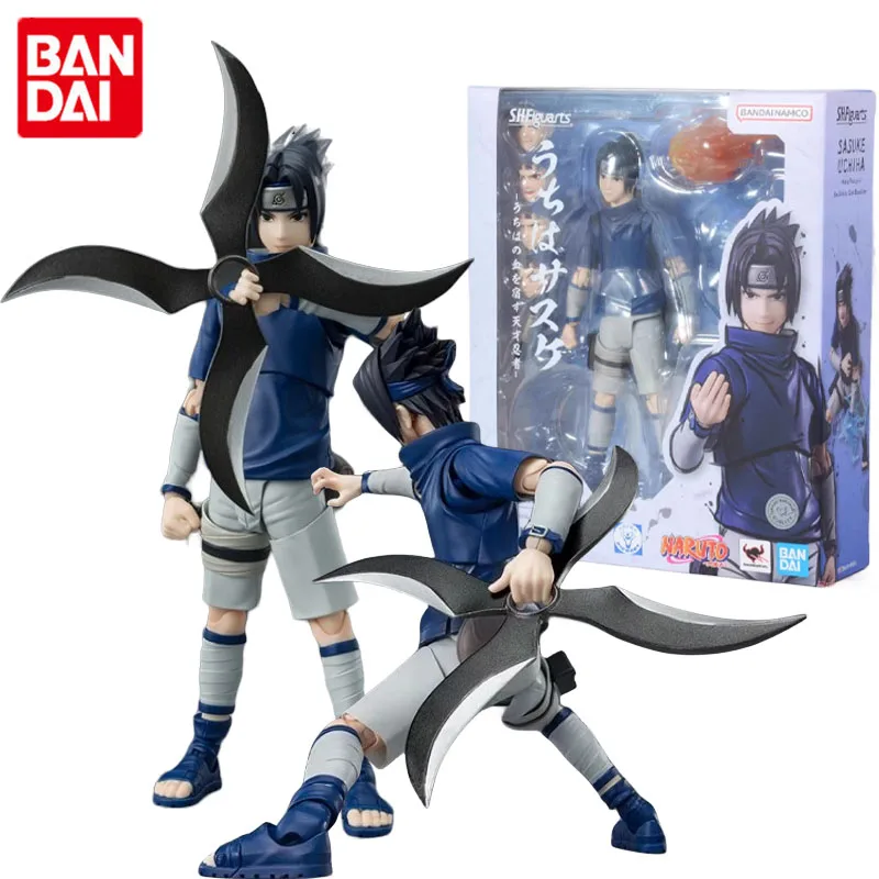 

Bandai Genuine NARUTO Anime Figure SHF Uchiha Sasuke Childhood Action Figure Toys for Boys Girls Kids Gift Collectible Model