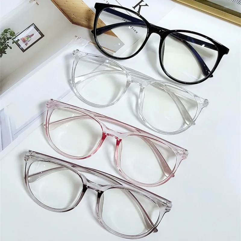 

Ins Trend Ultralight Anti-blue Light Glasses Transparent Oval Frame Sunglasses UV400 Protection Flat Mirror Eyewear Eyeglasses