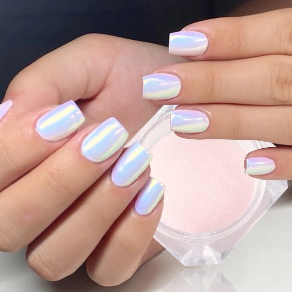 0.1g Mirror Neon Chrome Nail Glitter Powder Aurora Iridescent Effect for Nails Manicure Pigment Nail Art Decoration DustLA354
