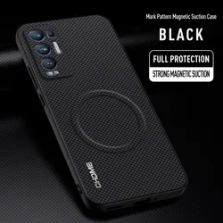 Luxury Car Magnetic Holder Shockproof Phone Case - Premium TPU Silicone Back Cover - OPPO Find X3 Neo (Black)