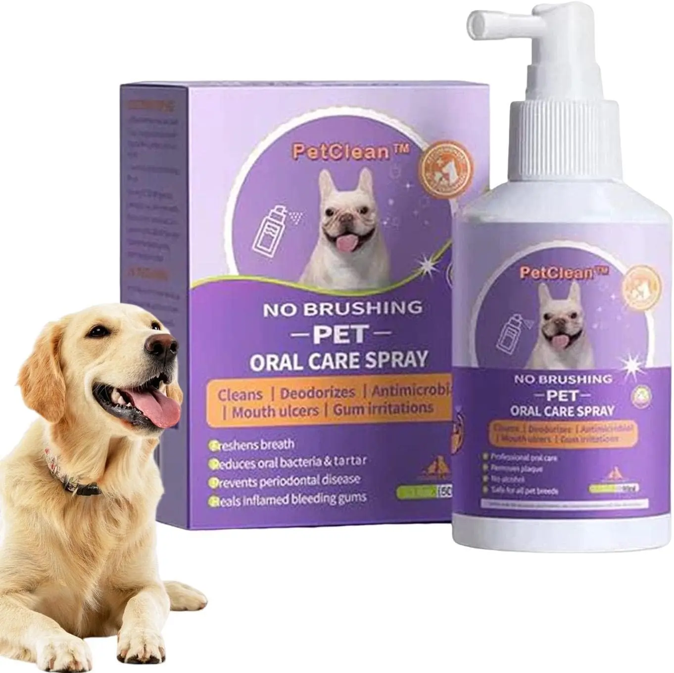 Pet Teeth Cleaning Spray, 50ml Dog Oral Care Spray, Pet Breath