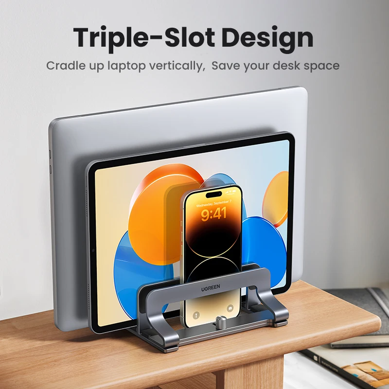 UGREEN 세로 노트북 스탠드 홀더 접이식 알루미늄 노트북 스탠드 노트북 태블릿 스탠드 지원 Macbook Air Pro PC 17 인치