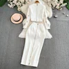 TWOTWINSTYLE Luxury Style Two Piece Set For Women O Neck Long Sleeve Topa High Waist Skinny A Line Skirt Set Female KSE524945 2