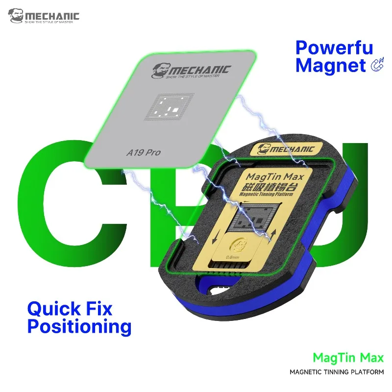 MECHANIC MagTin Max iPhone CPU Snapdragon HiSilicon 시리즈용 자석식 양면 리볼링 플랫폼 세트 75PCS 스텐실 세트