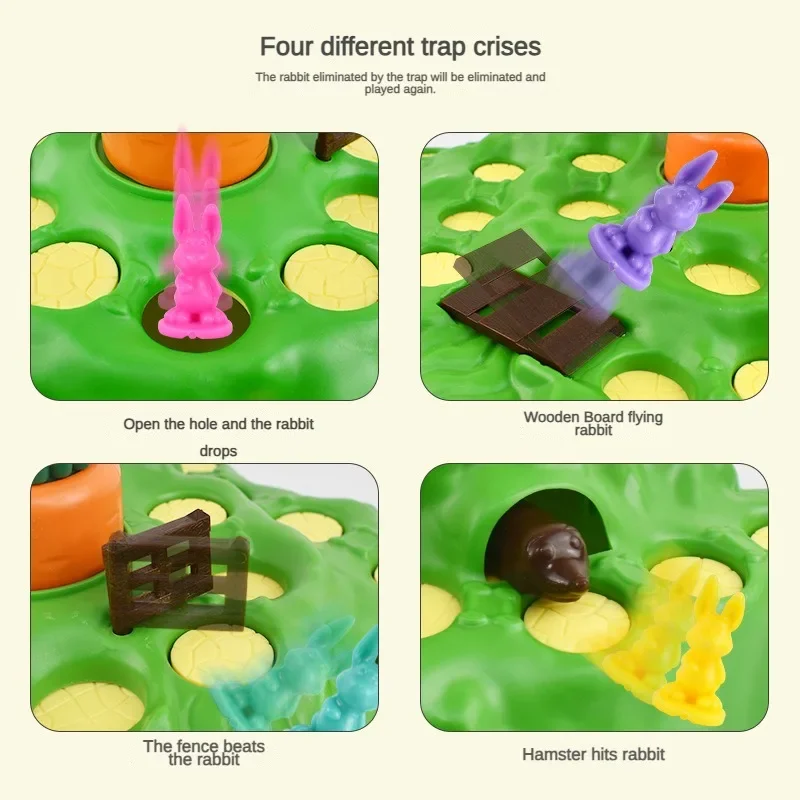 9Pcs New Rabbit Trap Puzzle Toy Children's Dual Play Multiplayer Board Game Competition Parent Child Interactive Strategy Game 3