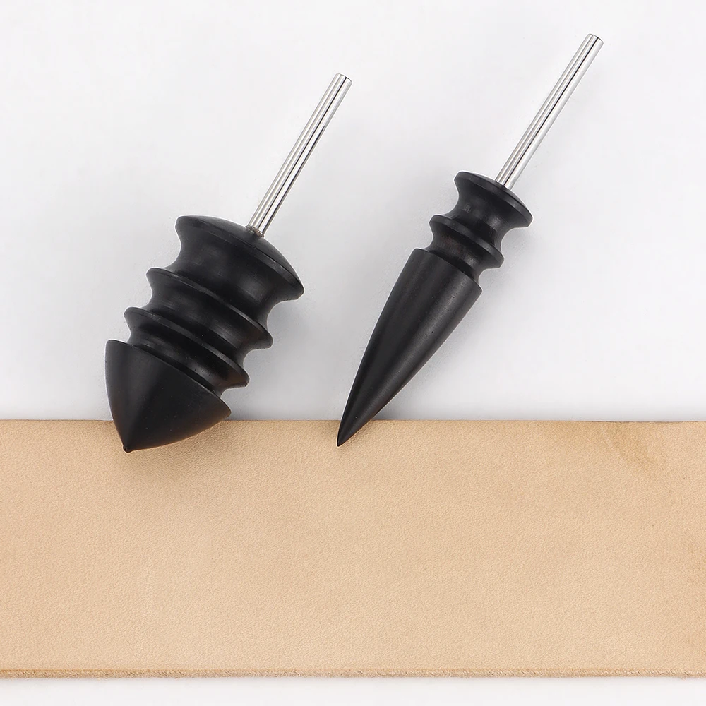 Pointed Tip Leather Burnishing Tool Black Ebony Wood Leather Craft Edge Burnisher Electric Polished Tip Head DIY Rotary Tools Leather Craft Tools Leather Craft Tool