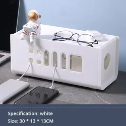 Multifunctional Cable Storage Box for Home Safety and Organization (White)