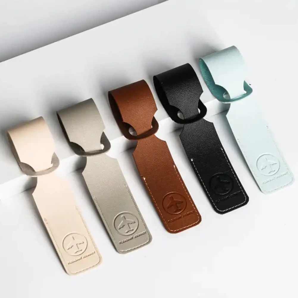 Etichetta per bagagli in pelle PU Identificatore creativo per valigia per bagagli ID Addres Holder Etichette per imbarco Etichetta portatile Accessori da viaggio