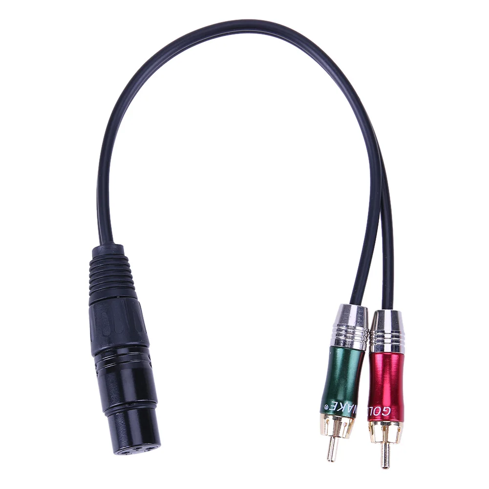 3핀 XLR 암-2 RCA 수 케이블 오디오 어댑터 케이블 금속 커넥터