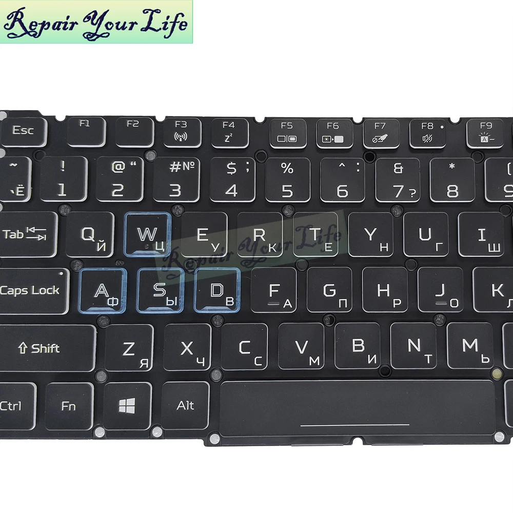 Teclado Retroiluminado Russo ru para Acer Nitro An51752 An517-53 An517-54 An515-57 Laptop Rg05p-n12b3l N10brl N14brl - Imagem 4