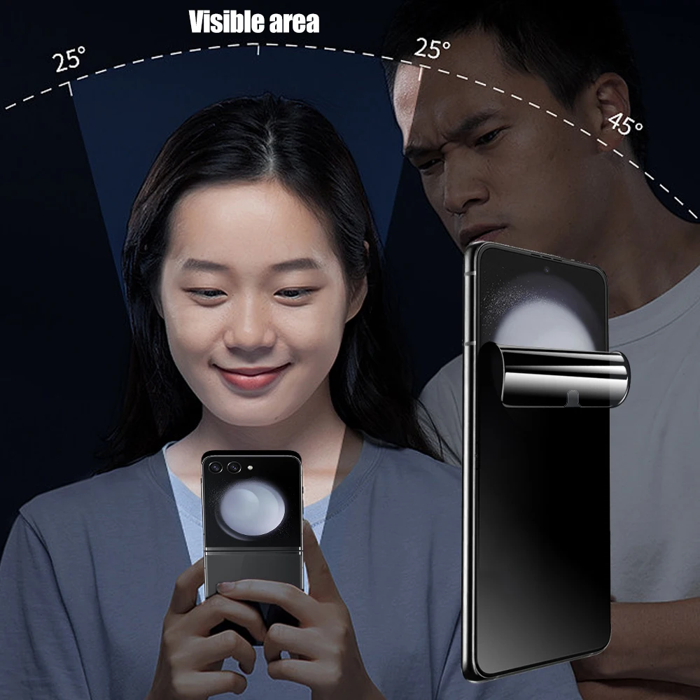 Privacy Anti Spy Screen Protector for Samsung Galaxy Z Flip 5 Back Tempered Glass Films Front Protective Full Cover for Samsung