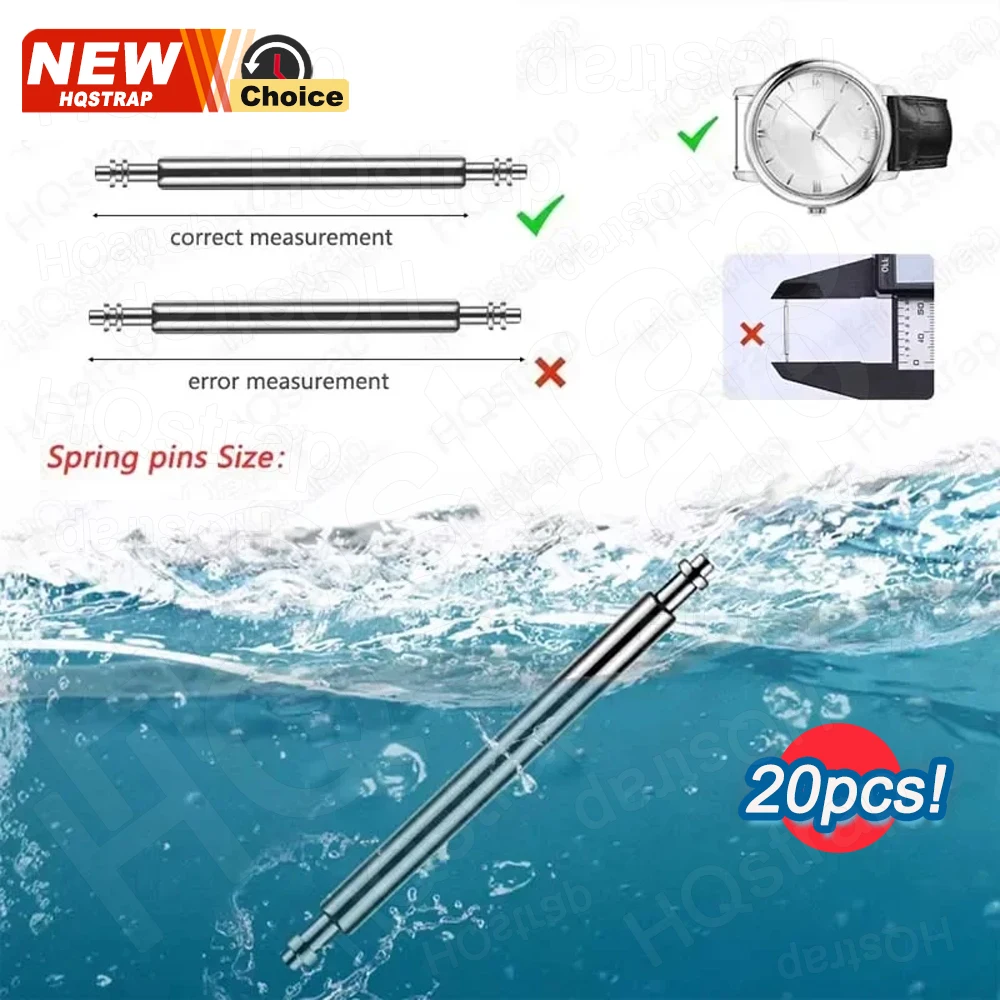 10/20pcs Stainless Steel Strap Spring Bars, Diameter 2.5mm for Watch Bracelets, 20mm/22mm Band Link Pins