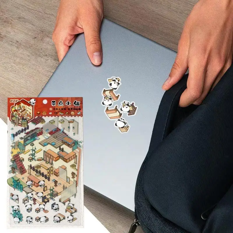 3D House Scene Stickers Funny Miniature Scene Decal Holiday Decals For Phone Cases Laptops And Notebooks