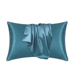 Luxurious Silky Satin Pillowcase for Hair and Beauty - Comfortable Home Decor Wholesale (Blue)