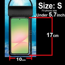 Universal IPX8 Waterproof Phone Case and Protective Bag (Black S)