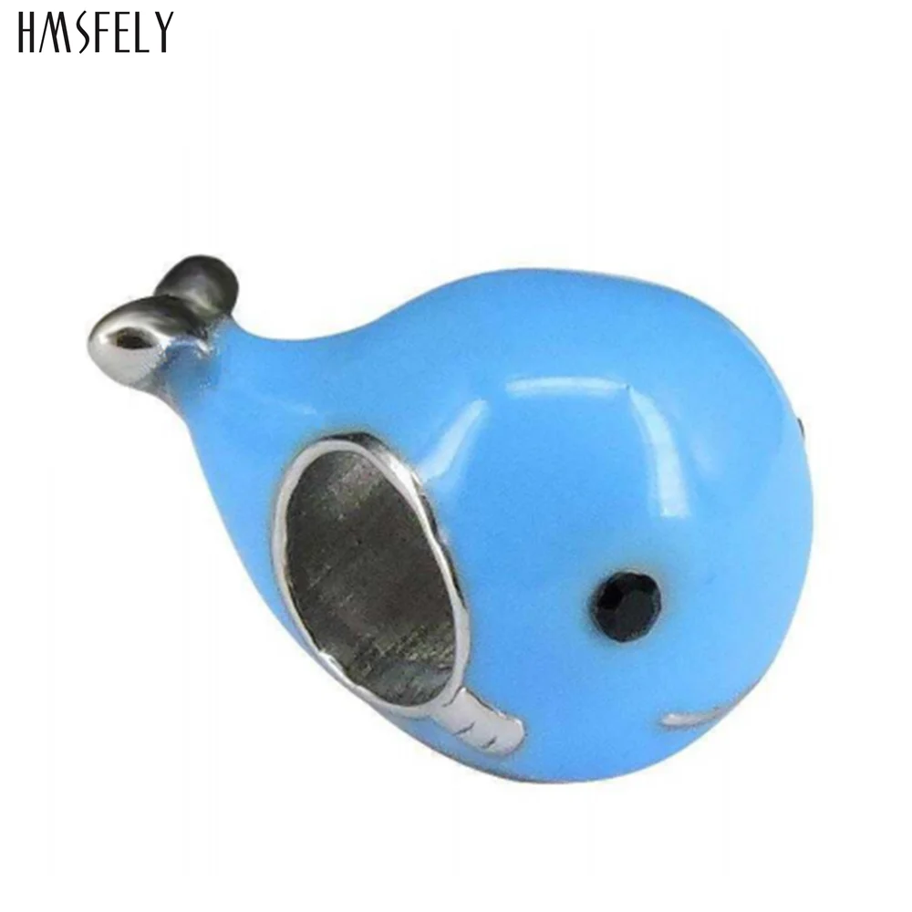 

HMSFELY Blue Whale Beads For Charm Women Bracelet Jewelry Making Accessories Bead 316l Stainless Steel Beads