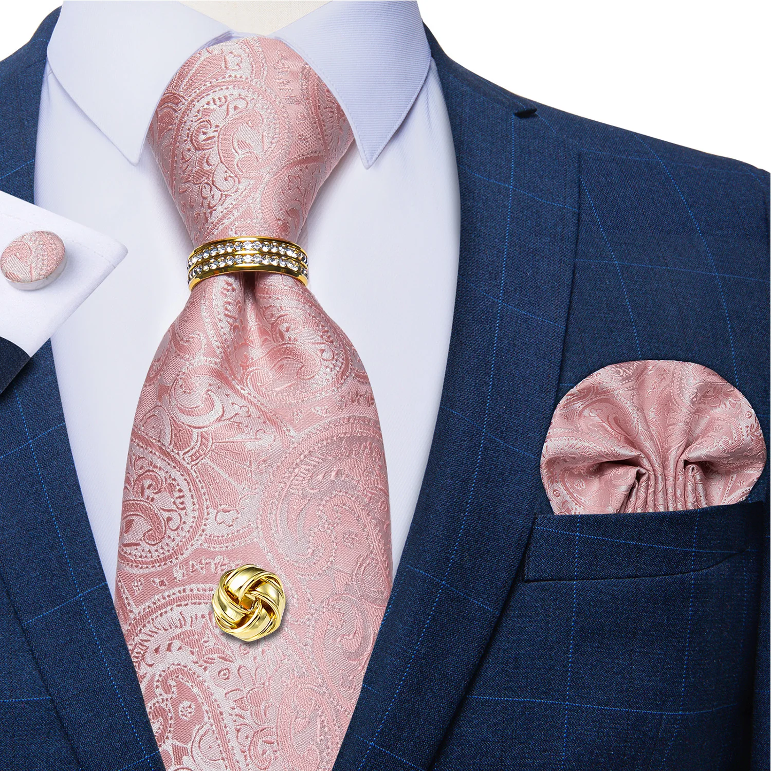 

Светильник розовый Пейсли Твердые шелковые галстуки для мужчин платок запонки Свадебные аксессуары 8 см шейный галстук набор Прямая поставка