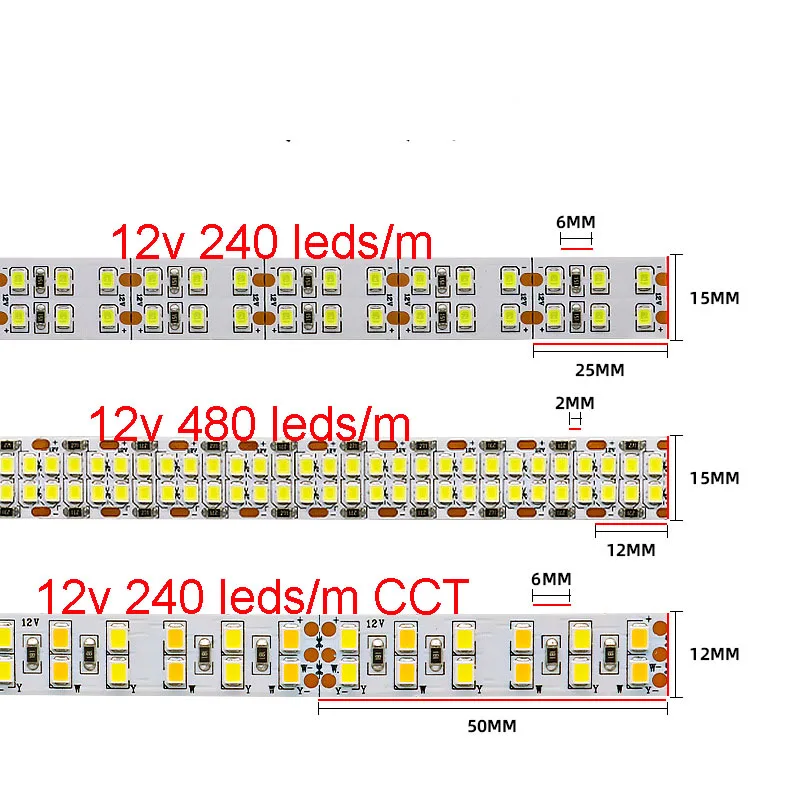 5m 12V 24V   LED Ʈ CCT    480 LED/m 240LED/m 3000k 4000k 6500k    LED  IP67 IP30