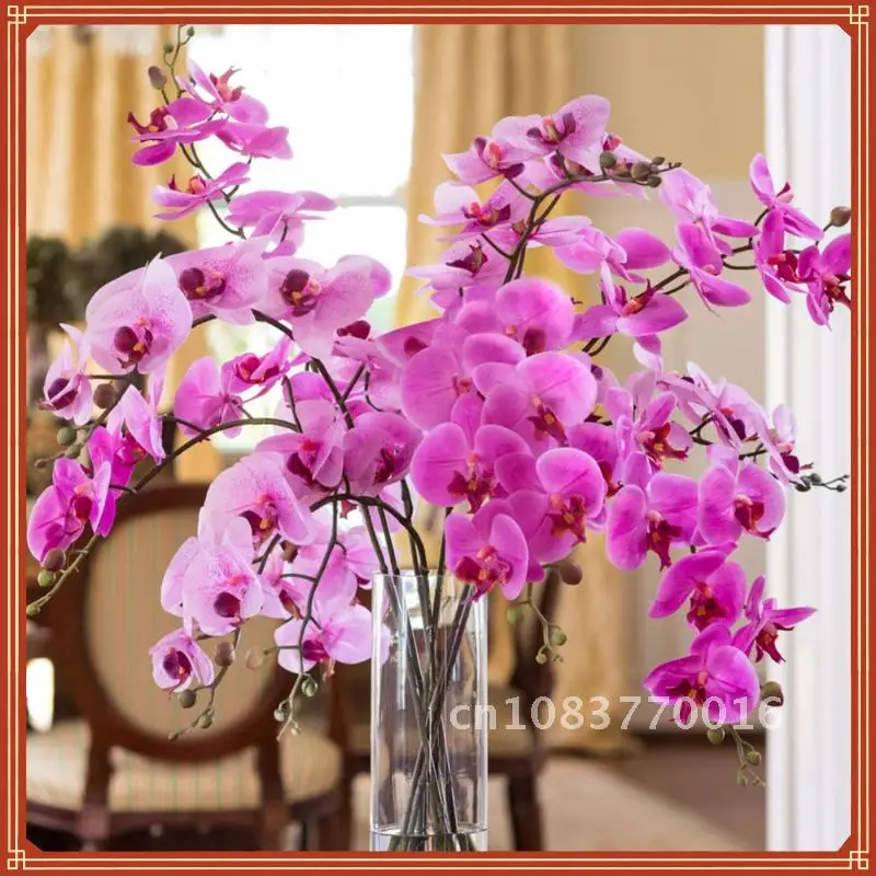 

1PC Artificial Flowers Real Touch Artificial Moth Orchid Butterfly Orchid for new House Home Wedding Festival Decoration