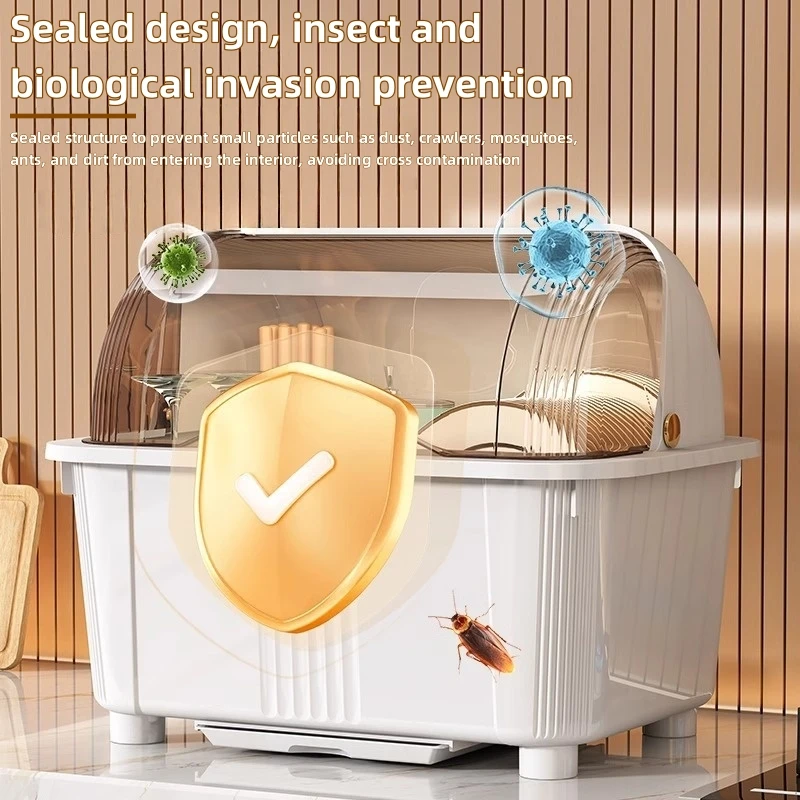 سعة كبيرة وعاء المطبخ التخزين المنظم طبق الرف الغب...