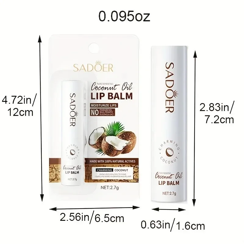 Coconut Moisturizing Lip Balm Anti-Dry Hydrating Removing Lip Wrinkles Dead Skin Lip Care Lasting Nourishment for Men Women 6