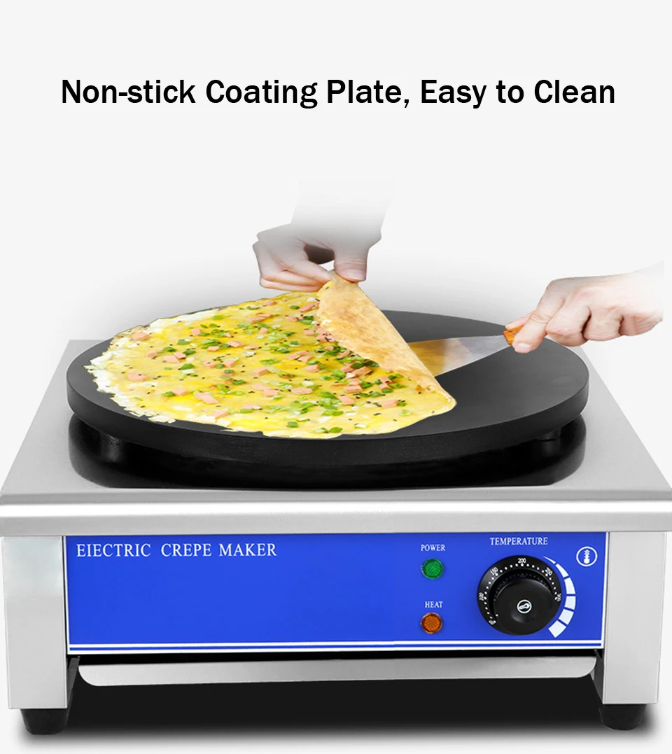FQ-1EA 16" Electric Crepe Maker Pancake Making Machine Round Crepe Griddle With heating Plate Commerical 4