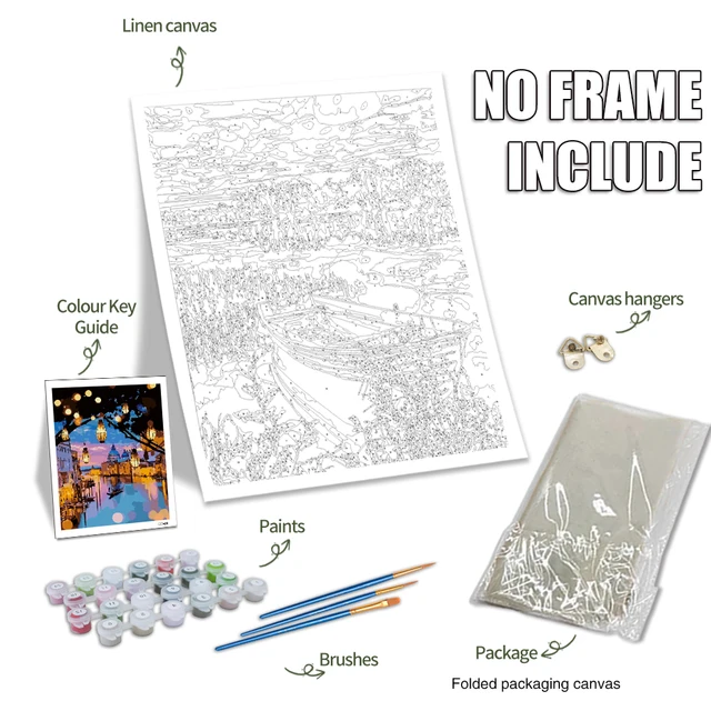 Gatyztoire peinture à l'huile maison colorée peinture par numéros pour adultes sur toile Kit de peinture acrylique mur Art décoration de la maison cadeau 5