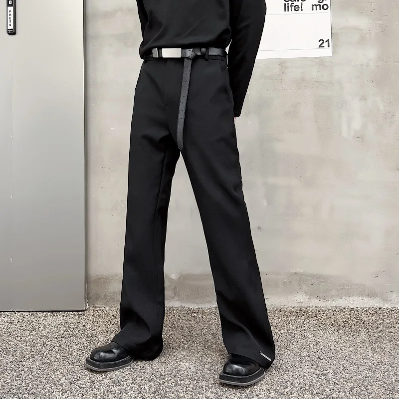 Men Chic Fashion Flare Pants Man Japan Korean Streetwear Yappie Gothic Vintage Suit Pants Net Celebrity Modeling Trousers