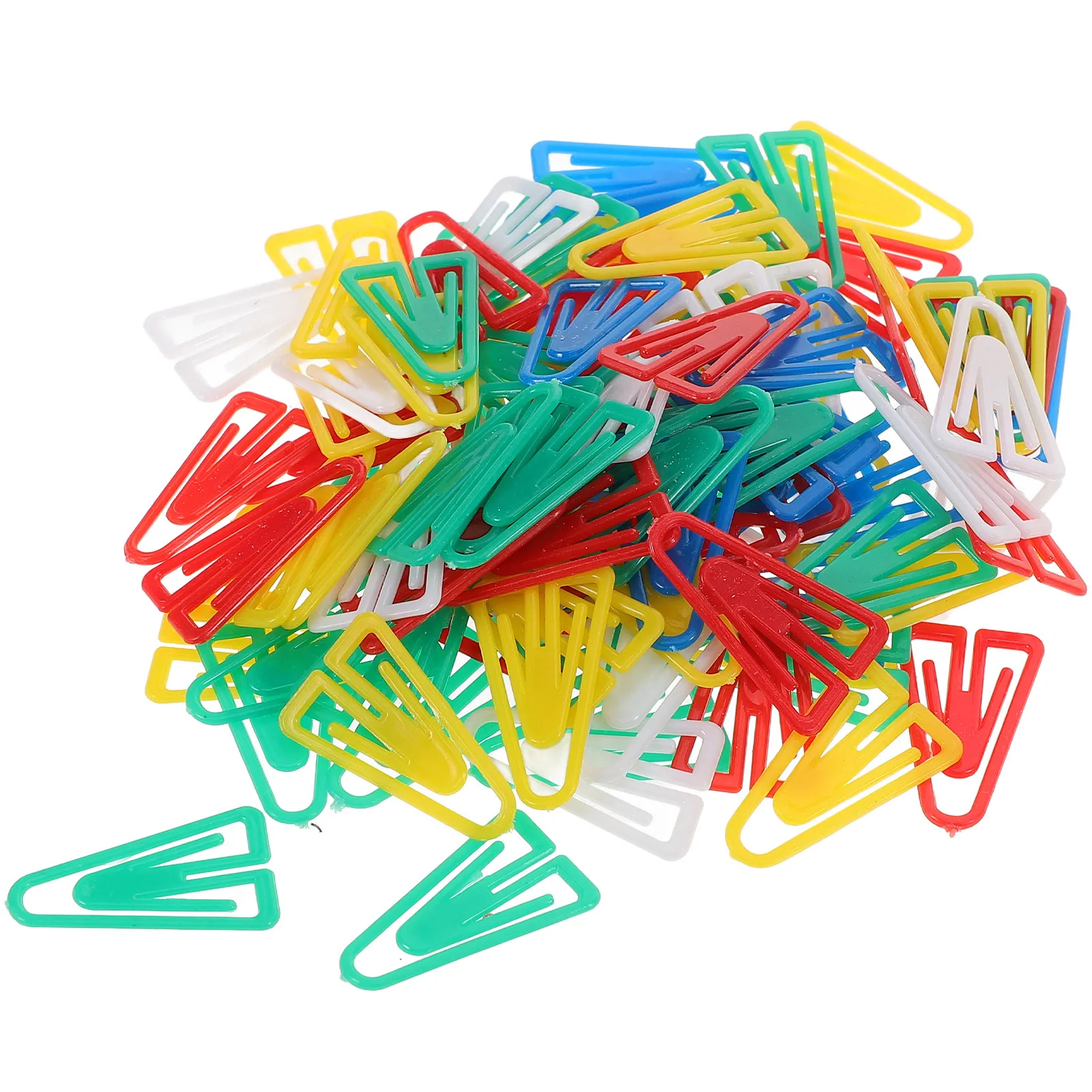 100Pcs 삼각형 종이 클립 사무용품을위한 절묘한 장 작은 컬러 문서 클립 책상 액세서리 스크랩북