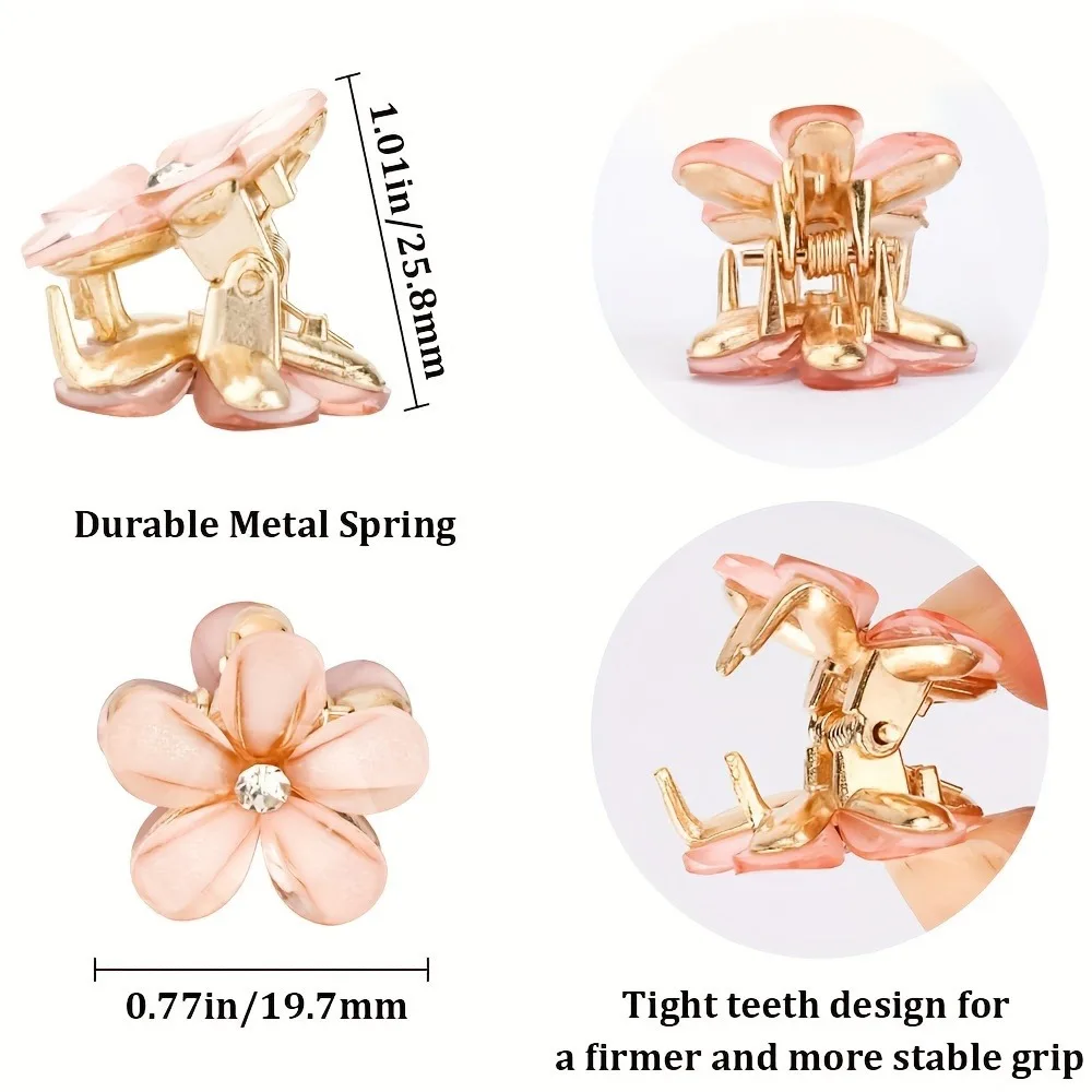 6pcs 3pcs 1pc Kids Women Girls Flower Shaped Hair Grab Clips, Faux Pearl Decorative Hair Barrettes Hair Decoration Accessories 6