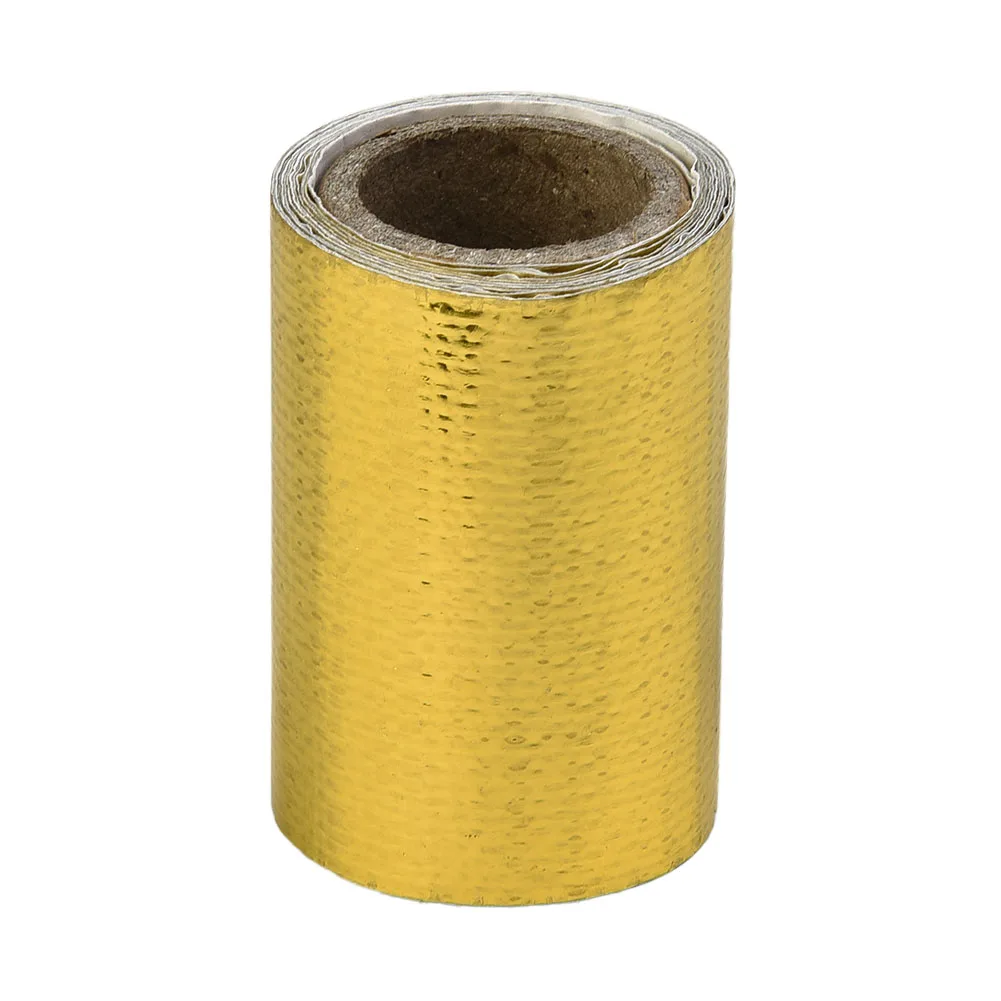 

Foil Tape Heat Shield Wrap Tape GMJJ3946 Gold Heat Insulation Thermal Car Exhaust Exhaust Tape Fiberglass Reflective Waterproof