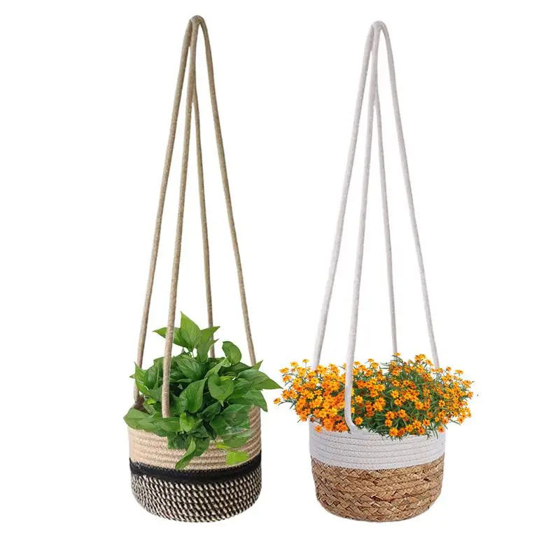 

Garden Plant Hangers Rope Hanging Planter Woven Hanging Planter Basket Decorative Flower Pot Holder For Home Outdoor Patio Decor