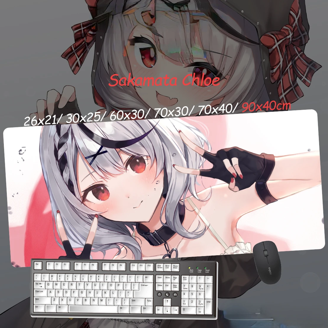 Anime Custom Design Xxl Mouse Pad Holovive Vtuber Saka Mat A Chloe For Gamer Sexy Girl Large Desk Mat Accessori Per Giochi Per Computer