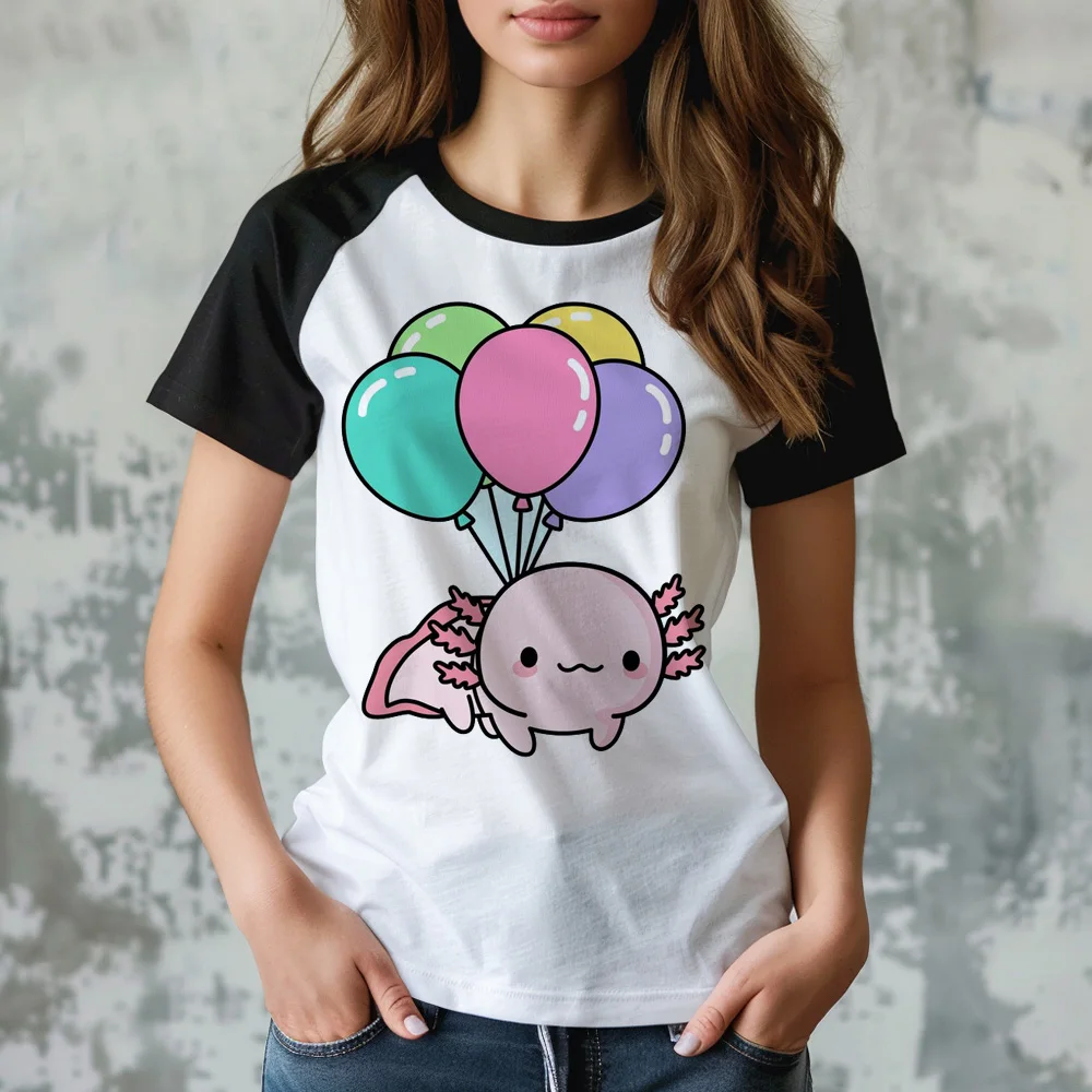 

Axolotl t-shirts women anime comic top female comic streetwear clothing