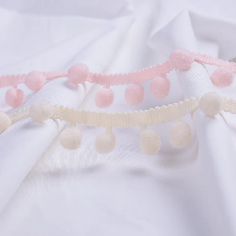 Lace Ribbon Lace Garment Accessories Lace Sewing Supplies Lace Accessories Lace Sewing Accessories Pom Pom Trim 2 Yards Pom Pom Lace Trim Ball Ribbon MINI Pearl Pompom Fringe Ribbon Sewing Lace Kintted Fabric Handmade DIY Craft Accessories