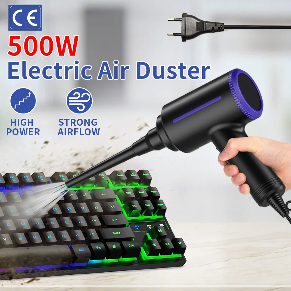 Espanador de ar Comprimido Elétrico Ventilador de ar Limpador para Teclado Computador pc Secador de Cabelo Bomba para Insufláveis 500w